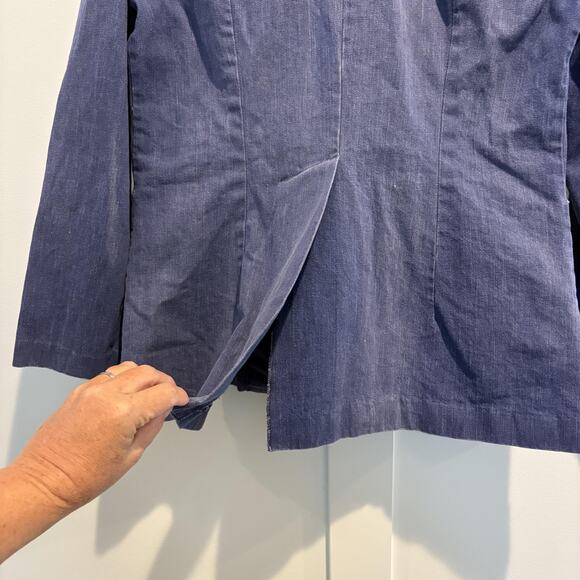 True Vintage Sears Denim Jacket Women M Chore Workwear Chambray Blazer‎ 70s 80s - Picture 9 of 13